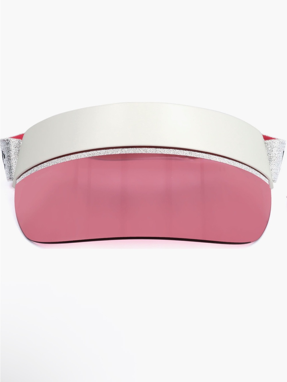 Jimmy Choo Pink White Logo Visor Adjustable Designer Sun Hat - Picture 2 of 3
